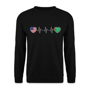 Turkmenistan - Unisex Pullover - Schwarz - Vorne - Alina (178cm) & Michal (187cm)