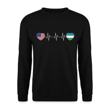 Ouzbékistan - Sweat-shirt Unisexe - noir - Devant - Alina (178cm) & Michal (187cm)
