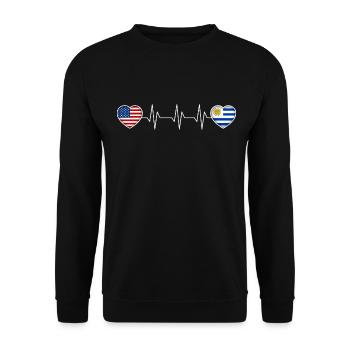 Uruguay - Unisex Pullover - Schwarz - Vorne - Alina (178cm) & Michal (187cm)