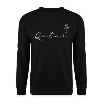 Qatar - Unisex Sweatshirt - black - Front - Alina (178cm) & Michal (187cm)