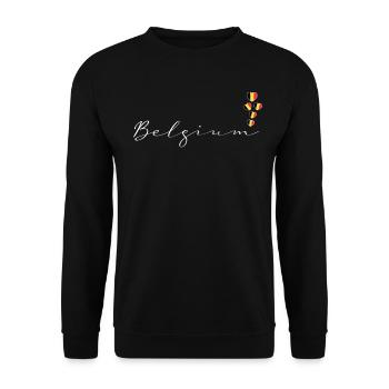 Belgien - Unisex Pullover - Schwarz - Vorne - Alina (178cm) & Michal (187cm)
