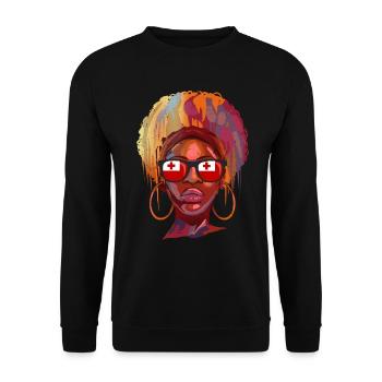Tonga - Sweat-shirt Unisexe - noir - Devant - Alina (178cm) & Michal (187cm)