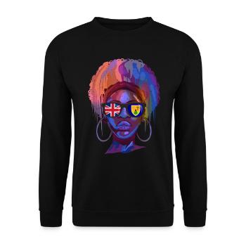Turks et Caicos (Îles) - Sweat-shirt Unisexe - noir - Devant - Alina (178cm) & Michal (187cm)