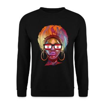 Französisch-Polynesien - Unisex Pullover - Schwarz - Vorne - Alina (178cm) & Michal (187cm)