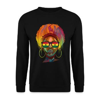 Ghana - Sweat-shirt Unisexe - noir - Devant - Alina (178cm) & Michal (187cm)