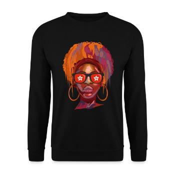 Hong Kong - Unisex Sweatshirt - black - Front - Alina (178cm) & Michal (187cm)