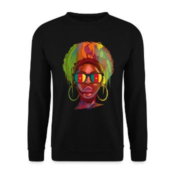 Cameroun - Sweat-shirt Unisexe - noir - Devant - Alina (178cm) & Michal (187cm)