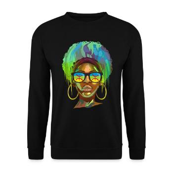 Amazigh - Unisex Sweatshirt - black - Front - Alina (178cm) & Michal (187cm)