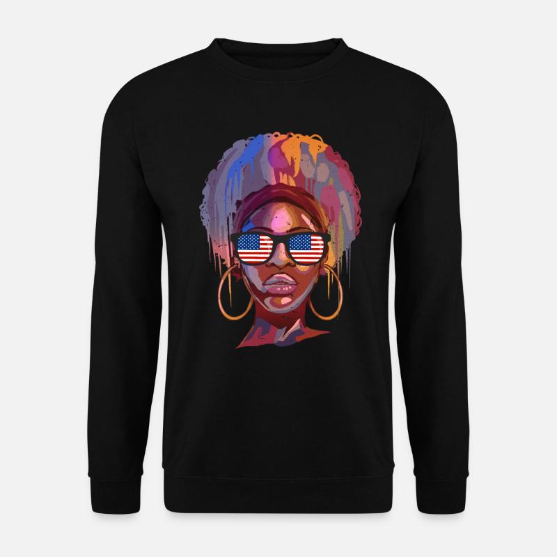USA - Unisex Pullover - Schwarz