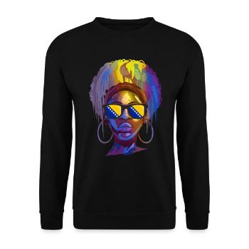 Bosnien und Herzegowina - Unisex Pullover - Schwarz - Vorne - Alina (178cm) & Michal (187cm)
