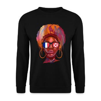 Wallis und Futuna - Unisex Pullover - Schwarz - Vorne - Alina (178cm) & Michal (187cm)