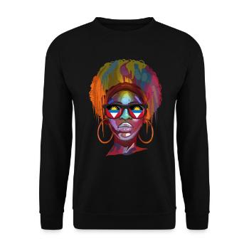 Antigua und Barbuda - Unisex Pullover - Schwarz - Vorne - Alina (178cm) & Michal (187cm)