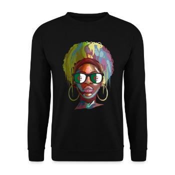 Algeria - Unisex Sweatshirt - black - Front - Alina (178cm) & Michal (187cm)