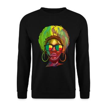 Benin - Unisex Sweatshirt - black - Front - Alina (178cm) & Michal (187cm)