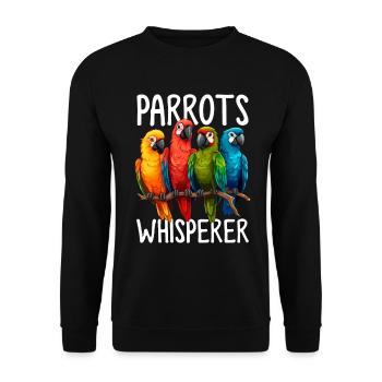 Drôle Perroquet Oiseau Chuchoteur Quaker Perroquet Oiseau - Sweat-shirt Unisexe - noir - Devant - Alina (178cm) & Michal (187cm)