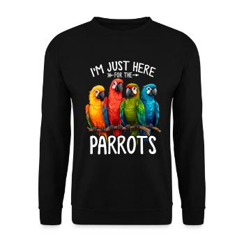 Papageienliebhaber Quäker Papagei Mönch Sittich Vögel - Unisex Pullover - Schwarz - Vorne - Alina (178cm) & Michal (187cm)