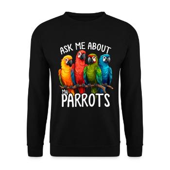 Posez-moi une question sur Funny Parrot Quaker Parrot Bird Owner - Sweat-shirt Unisexe - noir - Devant - Alina (178cm) & Michal (187cm)