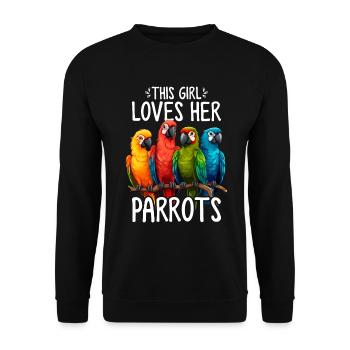 Drôles de filles perroquet oiseau dame perroquet maman quaker - Sweat-shirt Unisexe - noir - Devant - Alina (178cm) & Michal (187cm)