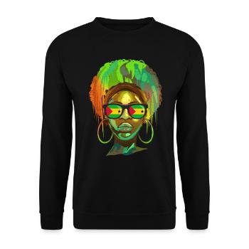 Sao Tomé et Principe - Sweat-shirt Unisexe - noir - Devant - Alina (178cm) & Michal (187cm)