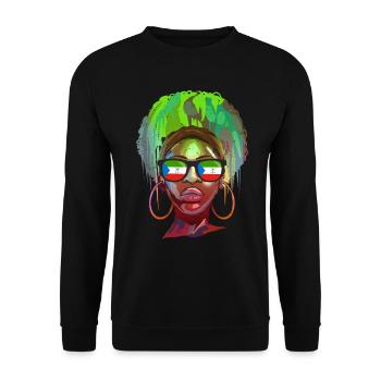 Equatorial Guinea - Unisex Sweatshirt - black - Front - Alina (178cm) & Michal (187cm)