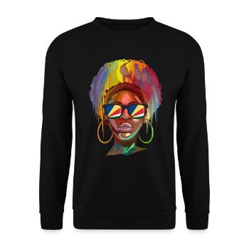 Seychellen - Unisex Pullover - Schwarz - Vorne - Alina (178cm) & Michal (187cm)