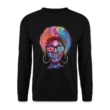 British Indian Ocean Territory - Unisex Sweatshirt - black - Front - Alina (178cm) & Michal (187cm)