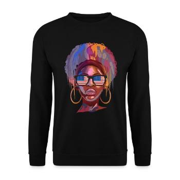 America - Unisex Sweatshirt - black - Front - Alina (178cm) & Michal (187cm)