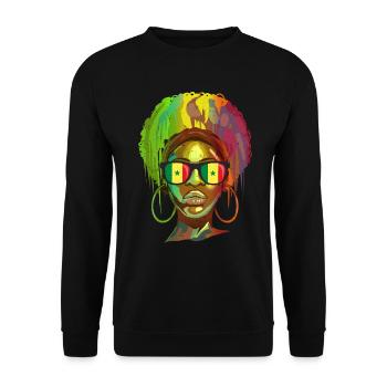 Senegal - Unisex Pullover - Schwarz - Vorne - Alina (178cm) & Michal (187cm)