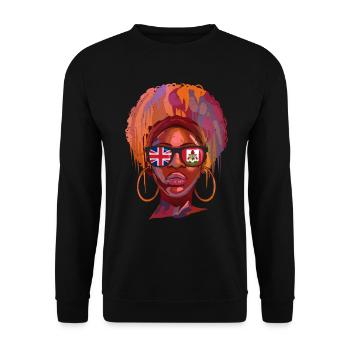 Bermuda - Unisex Sweatshirt - black - Front - Alina (178cm) & Michal (187cm)