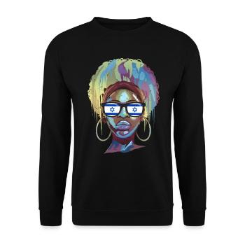 Israel - Unisex Sweatshirt - black - Front - Alina (178cm) & Michal (187cm)