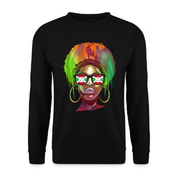 Burundi - Sweat-shirt Unisexe - noir - Devant - Alina (178cm) & Michal (187cm)