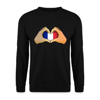 Frankreich - Unisex Pullover - Schwarz - Vorne - Alina (178cm) & Michal (187cm)