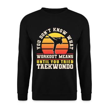 TKD Korean Martial Arts Tae Kwon - Unisex Pullover - Schwarz - Vorne - Alina (178cm) & Michal (187cm)