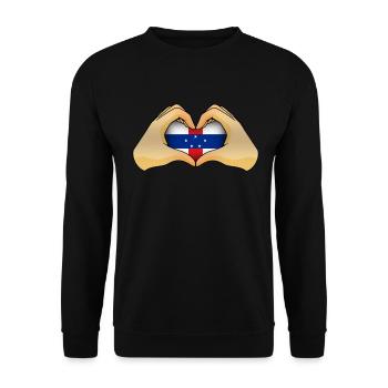 Netherlands Antilles - Unisex Sweatshirt - black - Front - Alina (178cm) & Michal (187cm)