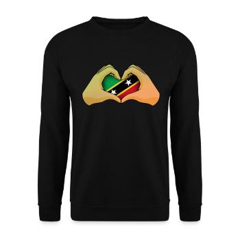 Saint Kitts and Nevis - Unisex Sweatshirt - black - Front - Alina (178cm) & Michal (187cm)