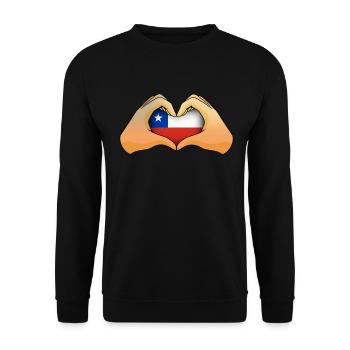 Chile - Unisex Sweatshirt - black - Front - Alina (178cm) & Michal (187cm)
