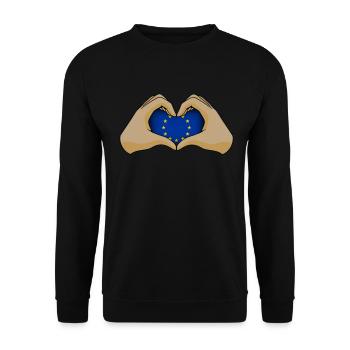 European Union - Unisex Sweatshirt - black - Front - Alina (178cm) & Michal (187cm)