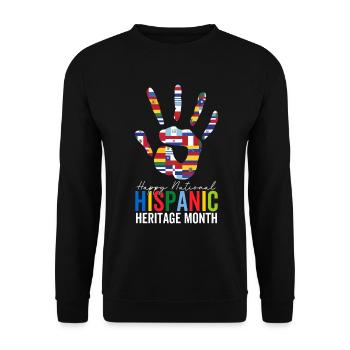 Monat des hispanischen Kulturerbes Herencia Hispana Latino - Unisex Pullover - Schwarz - Vorne - Alina (178cm) & Michal (187cm)