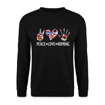 Peace Love Hispanic Heritage Month Funny Herencia - Unisex Sweatshirt - black - Front - Alina (178cm) & Michal (187cm)