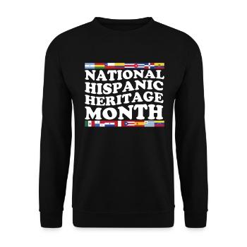 Monat des hispanischen Kulturerbes Nationale Latino-Länder - Unisex Pullover - Schwarz - Vorne - Alina (178cm) & Michal (187cm)