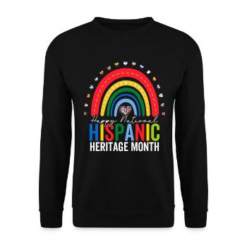 National Hispanic Heritage Month Lustiges Spanisch - Unisex Pullover - Schwarz - Vorne - Alina (178cm) & Michal (187cm)