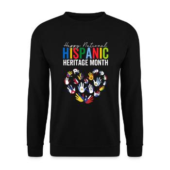 Nationaler Monat des hispanischen Kulturerbes Hispana Herz - Unisex Pullover - Schwarz - Vorne - Alina (178cm) & Michal (187cm)