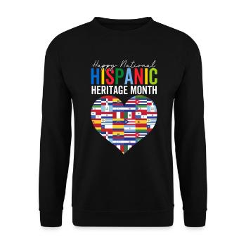 National Hispanic Heritage Month Hispanic Latino - Unisex Pullover - Schwarz - Vorne - Alina (178cm) & Michal (187cm)