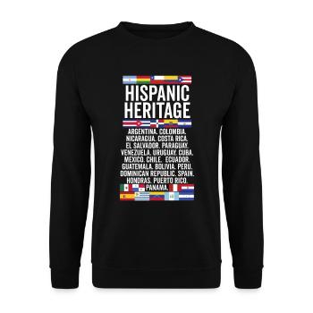 Hispanic Heritage Latino Countries Funny Herencia - Unisex Sweatshirt - black - Front - Alina (178cm) & Michal (187cm)