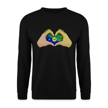 Weihnachtsinsel - Unisex Pullover - Schwarz - Vorne - Alina (178cm) & Michal (187cm)