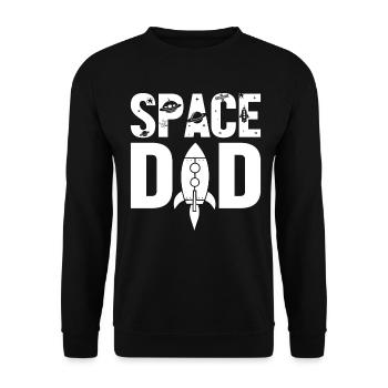 Weltraumvater Lustig Weltraum Astronomie Astrologie Weltraum - Unisex Pullover - Schwarz - Vorne - Alina (178cm) & Michal (187cm)