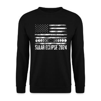 Solar Eclipse 2024 Funny System Solar Astronomy - Unisex Sweatshirt - black - Front - Alina (178cm) & Michal (187cm)