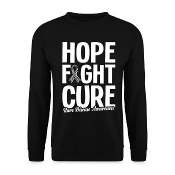 Hope Fight Heilung Zebra Ribbon Seltene Krankheit - Unisex Pullover - Schwarz - Vorne - Alina (178cm) & Michal (187cm)