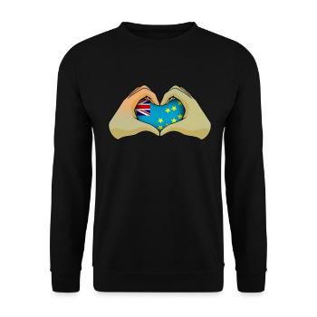 Tuvalu - Sweat-shirt Unisexe - noir - Devant - Alina (178cm) & Michal (187cm)