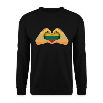 Litauen - Unisex Pullover - Schwarz - Vorne - Alina (178cm) & Michal (187cm)